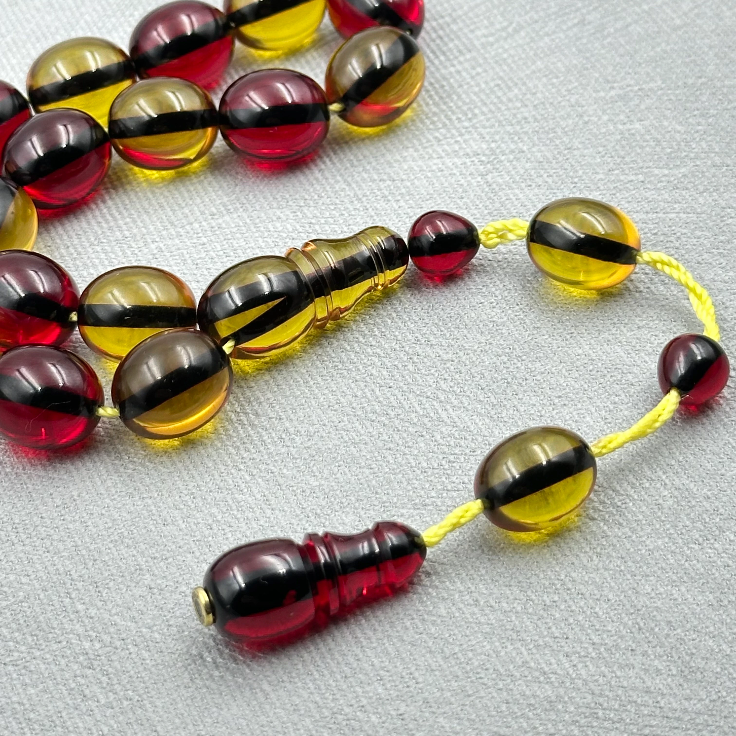 Enes ABDO Usta İşçilikli Sarı Kırmızı Efe Maskot Tespih